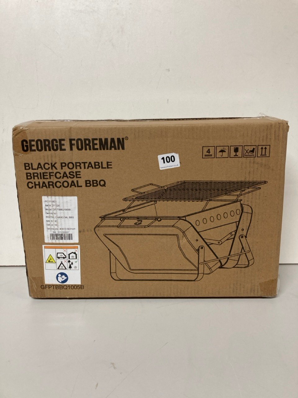 John Pye Auctions FOREMAN BLACK PORTABLE BRIEFCASE CHARCOAL BBQ