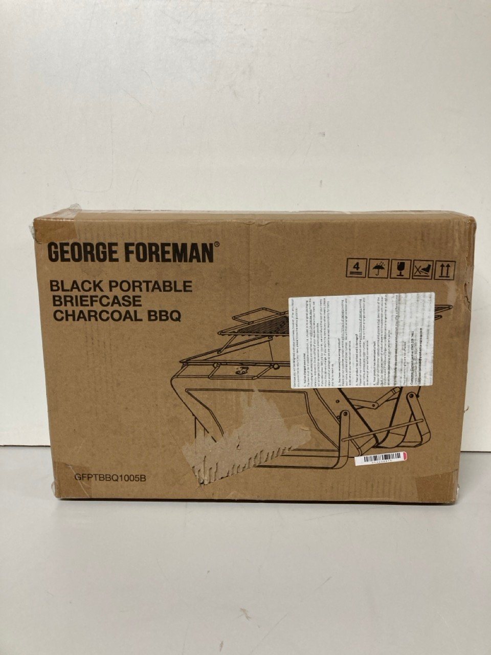 John Pye Auctions FOREMAN BLACK PORTABLE BRIEFCASE CHARCOAL BBQ