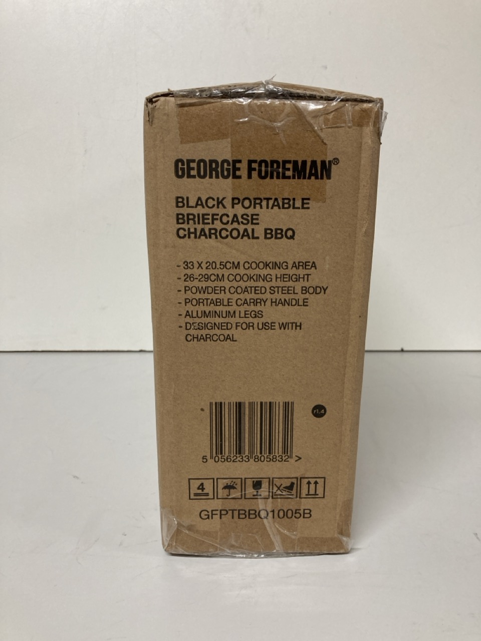 John Pye Auctions FOREMAN BLACK PORTABLE BRIEFCASE CHARCOAL BBQ