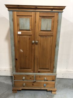 RETRO SYTLE SOLID WOOD DOUBLE WARDROBE APPROX RRP £