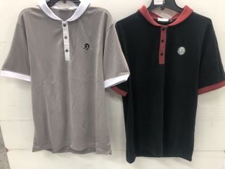 1X CG GOLF VINTAGE TOUR POLO SHIRT IN GREY/WHITE SIZE L1X CG GOLD VINTAGE TOUR POLO SHIRT IN BLACK/RED SIZE L RRP-£70