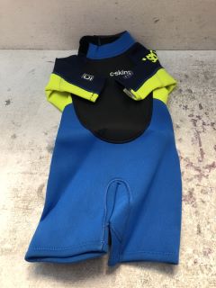 2X C SKINS ELEMENT KIDS WETSUIT IN BLUE/GREEN SIZE UK J2XS RRP-£75