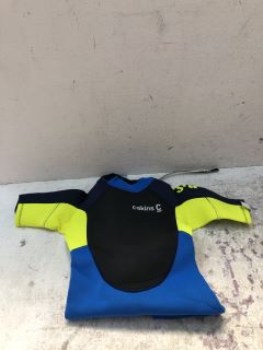2X C SKINS ELEMENT KIDS WETSUIT IN BLUE/GREEN SIZE UK 4XS/2XS RRP-£75