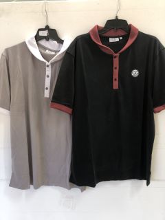 1X CG GOLF VINTAGE TOUR POLO SHIRT IN GREY/WHITE SIZE L 1X CG GOLD VINTAGE TOUR POLO SHIRT IN BLACK/RED SIZE L RRP-£70