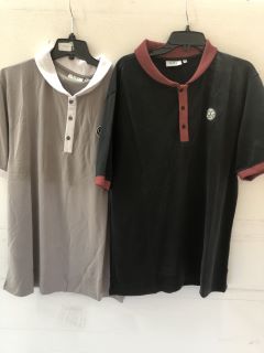 1X CG GOLF VINTAGE TOUR POLO SHIRT IN GREY/WHITE SIZE M 1X CG GOLD VINTAGE TOUR POLO SHIRT IN BLACK/RED SIZE M RRP-£70