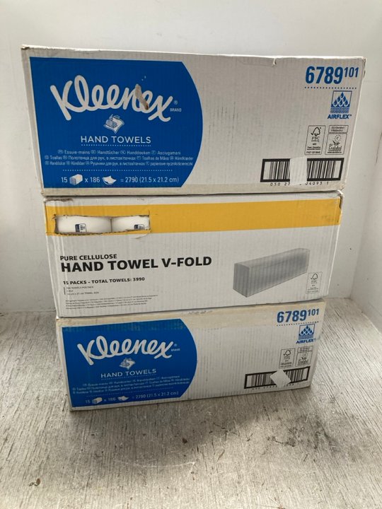 John Pye Auctions 3 X BOXES OF HAND TOWELS TO INCLUDE KLEENEX 6789