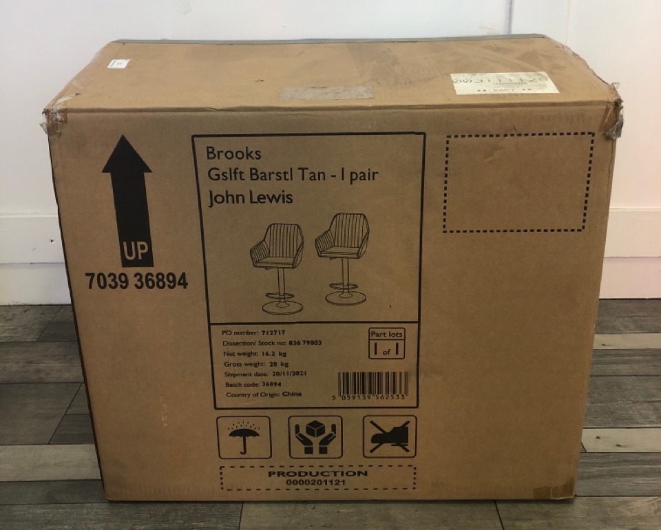 John Pye Auctions JOHN LEWIS BROOKS BARSTOOL 1 PAIR RRP £279