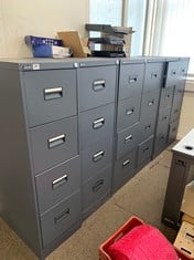 6 X SILVERLINE GREY FILING CABINETS EXCLUDING CONTENTS