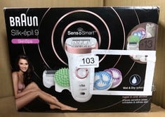 BRAUN SILK-ÉPIL 9 EPILATOR FOR WOMEN, HAIR REMOVAL WITH SKINSPA SENSOSMART EPILATOR FOR WOMEN +13 EXTRAS, ELECTRIC SHAVER AND TRIMMER, WET AND DRY, GIFTS FOR WOMEN, UK 2 PIN PLUG, 9-990, ROSE GOLD.: