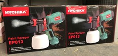 2 X HYCHIKA PAINT SPRAYER, 600W HVLP ELECTRIC PAINT SPRAYER, 1200ML TANK 4 NOZZLES AND 2 CLEANING TOOLS, EASY TO CLEAN, 3 PATTERNS PAINT SPRAYER FOR WALLS AND CEILINGS, FENCE, WOOD: LOCATION - BACK R