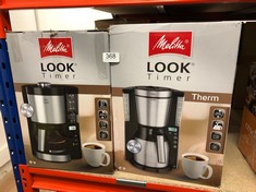 2 X MELITTA 6738044 FILTER COFFEE MACHINE WITH INSULATED JUG, TIMER FEATURE, AROMA SELECTOR, LOOK THERM TIMER MODEL, BLACK/BRUSHED STEEL, 1011-16: LOCATION - C RACK