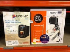 TASSIMO BY BOSCH SUNY 'SPECIAL EDITION' TAS3102GB COFFEE MACHINE,1300 WATT, 0.8 LITRE - BLACK + DELONGHI NESCAFÉ DOLCE GUSTO PICCOLO XS POD CAPSULE COFFEE MACHINE, ESPRESSO, CAPPUCCINO AND MORE, EDG2