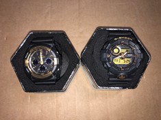 MENS BLACK /GOLD G SHOCK WATCH + MENS BLACK G SHOCK WATCH : LOCATION - D RACK