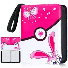 18 X CARD BINDER 504 POCKETS, TRADING ZIPPER CARD ALBUM WITH 4 POCKET 63 REMOVABLE SLEEVES, CARDS COLLECTOR HOLDER BOOK GIFTS FOR GIRLS (PINK) - TOTAL RRP £142: LOCATION - A RACK