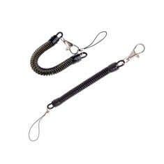 QTY OF YOHENSQIN 2 PCS STRETCHY SPIRAL KEYRING BLACK PLASTIC SPIRAL KEYRING STRETCHY SINGLE ELASTIC KEY CHAIN OR KEYS, WALLET, PHONE, BACKPACK, FISHING TOOL - TOTAL RRP £127: LOCATION - A RACK