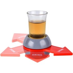 18 X UNMOT PARTY FUN WITH SHOT ROULETTE DRINKING GAME SET - PERFECT FOR ADULTS' PARTIES, DRINKING GAMES, AND SOCIAL GATHERINGS - EXCITING SPIN, PLAY, AND SIP EXPERIENCE (GREY+RED) - TOTAL RRP £82: LO