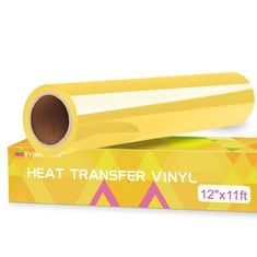 20 X PRIME VINYL HTV VINYL ROLL - 12" X 11FT YELLOW HEAT TRANSFER VINYL FOR T-SHIRTS, IRON ON VINYL FOR SILHOUETTE CAMEO, CRICUT MAKER, HEAT PRESS VINYL FOR CLOTHES, HATS, PANTS, OTHER FABRICS - TOTA