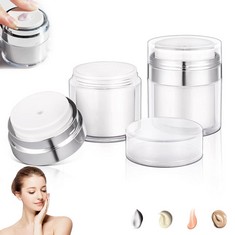 35 X 2PCS CREAM JAR VACUUM BOTTLE, AIRLESS PUMP BOTTLE PORTABLE COSMETIC CONTAINER SAMPLE POTS EMPTY REFILLABLE TRAVEL CREAM BOTTLE FOR LOTIONS, CREAMS, MAKEUP (50ML) - TOTAL RRP £188: LOCATION - A R