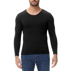 21 X FIGNINGET THERMAL TOPS MEN BASE LAYER MENS TOP MEN'S THERMAL TOPS THERMAL TOP MENS BASE LAYER TOPS THERMAL UNDERWEAR MENS LONG SLEEVE THERMAL TOPS MENS BLACK XL - TOTAL RRP £245: LOCATION - B RA