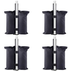 9 X TESSLOVE WEIGHT BAGS, SANDBAGS LEG WEIGHTS FOR POP UP CANOPY TENT, PATIO UMBRELLA, OUTDOOR FURNITURE (BAGS ONLY, SAND EXCLUDED) (4PCS-D20*50CM, BLACK) - TOTAL RRP £110: LOCATION - B RACK