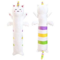 QTY OF ASSORTED ITEMS TO INCLUDE DESCER 80CM LONG CAT PLUSH PILLOW,LONG CAT STUFFED ANIMALS,KAWAII CAT HUGGING PILLOW, GIFT FOR BIRTHDAY CHRISTMAS HALLOWEEN: LOCATION - C RACK