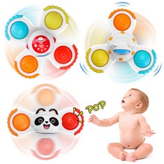 QTY OF ASSORTED ITEMS TO INCLUDE PROACC SUCTION CUP SPINNER TOYS, BABY BATH TOYS WITH SUCTION CUP SILICONE FLIPPING BOARD, BABY SENSORY SPINNER TOY RELEASE ANXIETY TRAVEL TOYS, FOR TODDLER BOY GIRL (