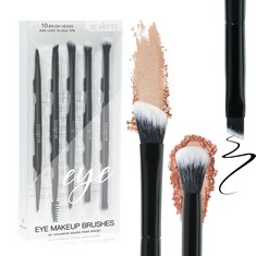 QTY OF EYESHADOW BRUSHES 5PCS PROFESSIONAL EYELINER BRUSH EYEBROW BRUSH EYE MAKEUP BRUSH SET, EYE SHADOW BRUSHES SET FOR BLENDING EYESHADOW, EYELINER, EYEBROW, FLAWLESS EYESHADOW BRUSH SET MAKEUP BRU