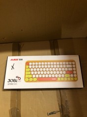 QTY OF ASSORTED ITEMS TO INCLUDE BLUETOOTH KEYBOARD. ORANGE/YELLOW.:: LOCATION - D RACK