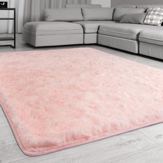 2 X SIGNATURE LOOM FLUFFY SHAGGY AREA RUG – SOFT FUZZY VELVET RUGS FOR BEDROOM SHAGGY CARPET FOR KIDS ROOM & NON-SLIP BOTTOM – SOFT FLUFFY THROW RUG INDOOR CARPET 200CM X 290CM, 6.6FT X 9.5FT - TOTAL