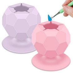 25 X SUCTIONED VINYL WEEDING SCRAP COLLECTOR, SILICONE SUCTION CUPS FOR VINYL DISPOSING, CRAFT WEEDING TOOLS HOLDER SET KIT FOR VINYLS WEEDER, CRAFTERS (PINK+PURPLE) - TOTAL RRP £167: LOCATION - D RA