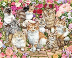 QTY OF ASSORTED ITEMS TO INCLUDE TISHIRON CUTE CAT PAINT BY NUMBERS FOR ADULTS KIDS KITTEN CAT IN THE FLOWER PICTURES OIL PAINTING KITS BY NUMBER ON RUSTIC CANVAS WALL DECOR FOR HOME LIVING ROOM FARM