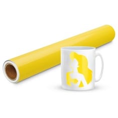 43 X PRIME VINYL 11FT GLOSSY YELLOW VINYL FOR CRICUT - 30.5 X 335.5 CM YELLOW PERMANENT VINYL ROLL FOR SILHOUETTE CAMEO, CUTTING MACHINE, HOME DECOR, CUPS, CAR WINDOW - TOTAL RRP £200: LOCATION - E R