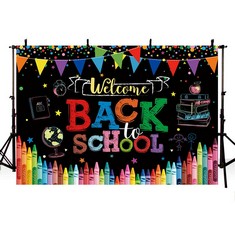 9 X MEHOFOND 7X5FT KINDERGARTEN BACK TO SCHOOL BACKDROP WELCOME BACK TO SCHOOL SUPPLIES FOR CLASSROOM BACKGROUND FIRST DAY OF SCHOOL KID PARTY BANNER DECORATIONS PHOTO STUDIO SUPPLIES - TOTAL RRP £10