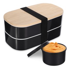 12 X RUIG JAPANESE BENTO BOX, 2 LAYER LEAK PROOF LUNCH BOX WITH SAUCE POT AND CUTLERY SET STACKABLE SALAD BOX FOR KIDS AND ADULTS, MICROWAVE AND DISHWASHER, GUOYONGK-1 - TOTAL RRP £89: LOCATION - E R