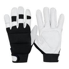 QTY OF GSG GARDENING GLOVES FOR MEN THORN PROOF MULTI-USE COWHIDE LEATHER WORK GLOVES BREATHABLE HEAVY DUTY GARDEN GLOVES WHITE LARGE - TOTAL RRP £389: LOCATION - E RACK