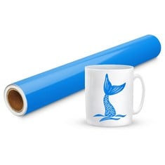 46 X PRIME VINYL 11FT GLOSSY BLUE VINYL FOR CRICUT - 30.5 X 335.5 CM BLUE PERMANENT VINYL ROLL FOR SILHOUETTE CAMEO, CUTTING MACHINE, HOME DECOR, CUPS, CAR WINDOW - TOTAL RRP £214: LOCATION - F RACK