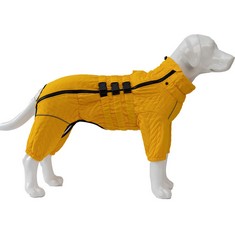 QTY OF ASSORTED ITEMS TO INCLUDE WARM DOG COAT DOUBLE LAYERS DOG VEST, 4 LEGS COVERED WINDPROOF WATERPROOF REFLECTIVE WARM DOG VEST OUTDOOR SKATING DOG COSTUME FOR SMALL MEDIUM LARGE DOGS YELLOW L: L