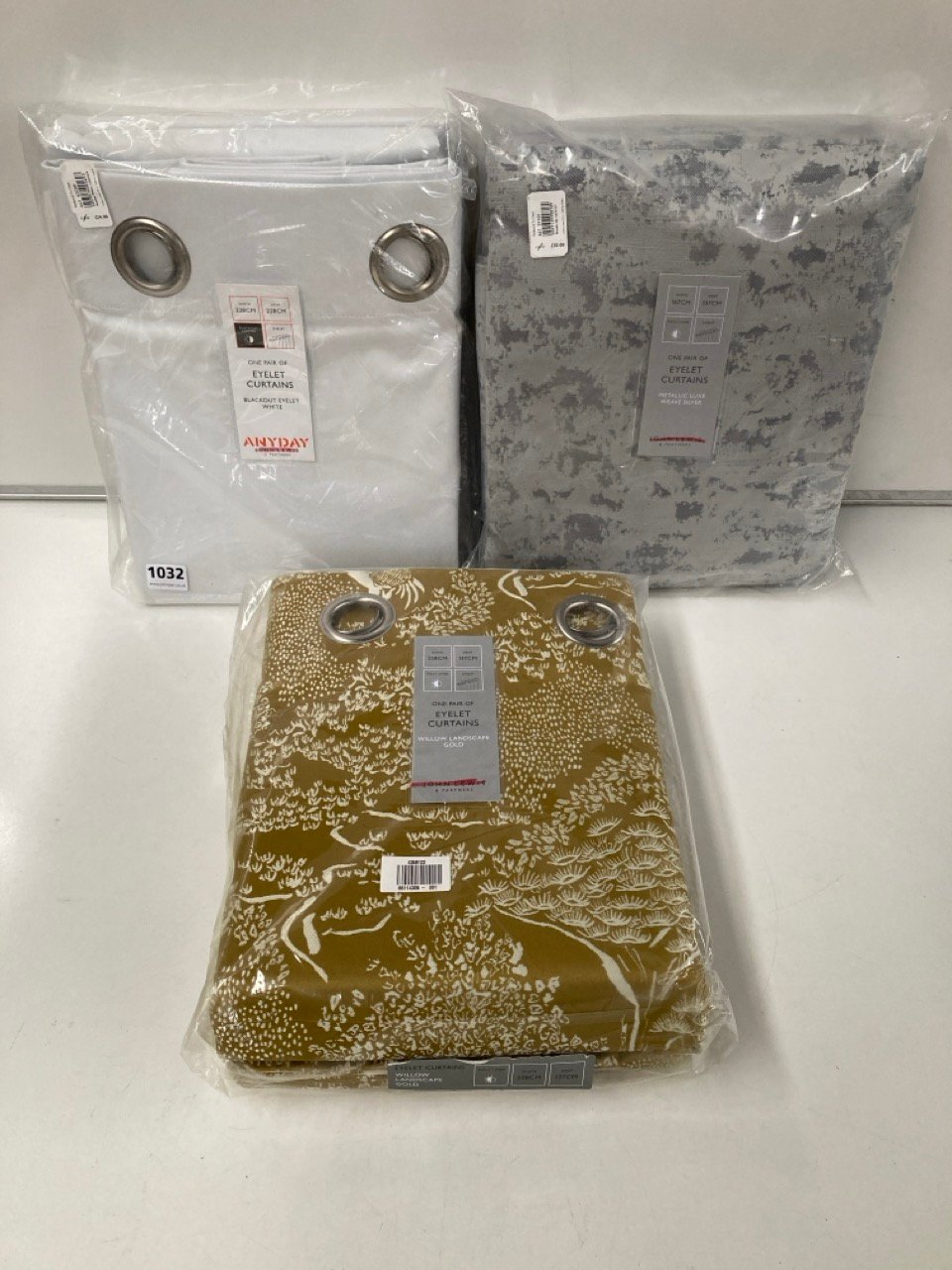 3 X ASSORTED CURTAINS TO INCLUDE JOHN LEWIS METALLIC LUXE WEAve silver curtains 167x137cm