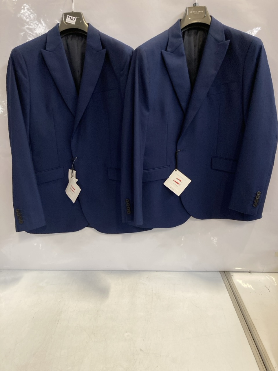 3 X MEN'S SUIT JACKETS TO INCLUDE JOHN LEWIS WOOL MOHAIR IN BLUE 46S