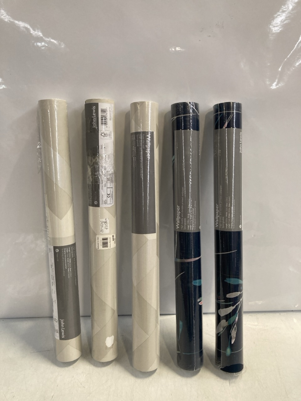 John Pye Auctions BOX OF ASSORTED WALLPAPER TO INCLUDE JOHN LEWIS NERINE BLUE