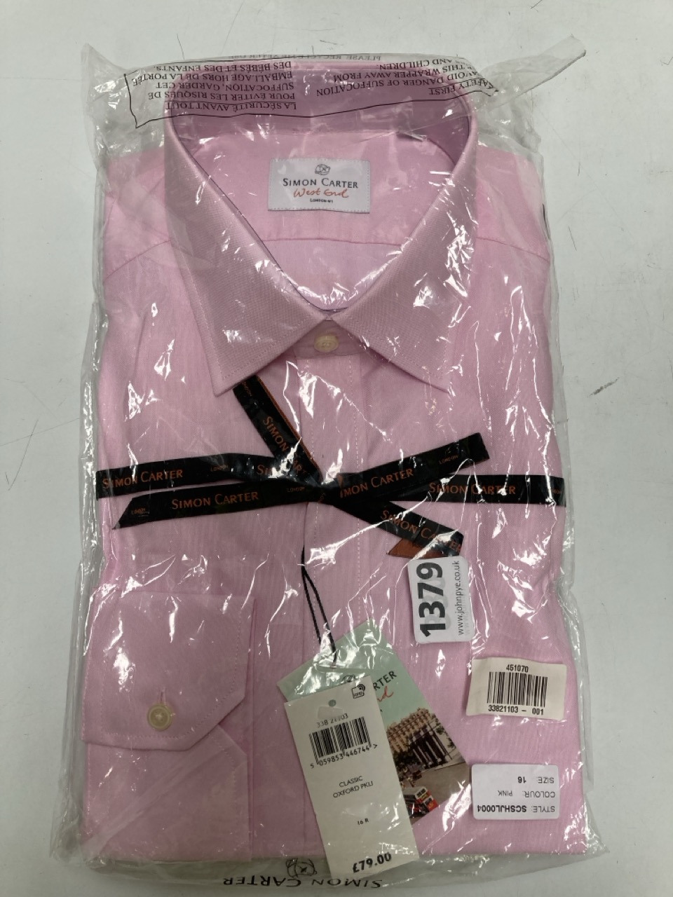 2 X MEN'S SHIRTS TO INCLUDE SIMON CARTER PINK SHIRT IN SIZE 16