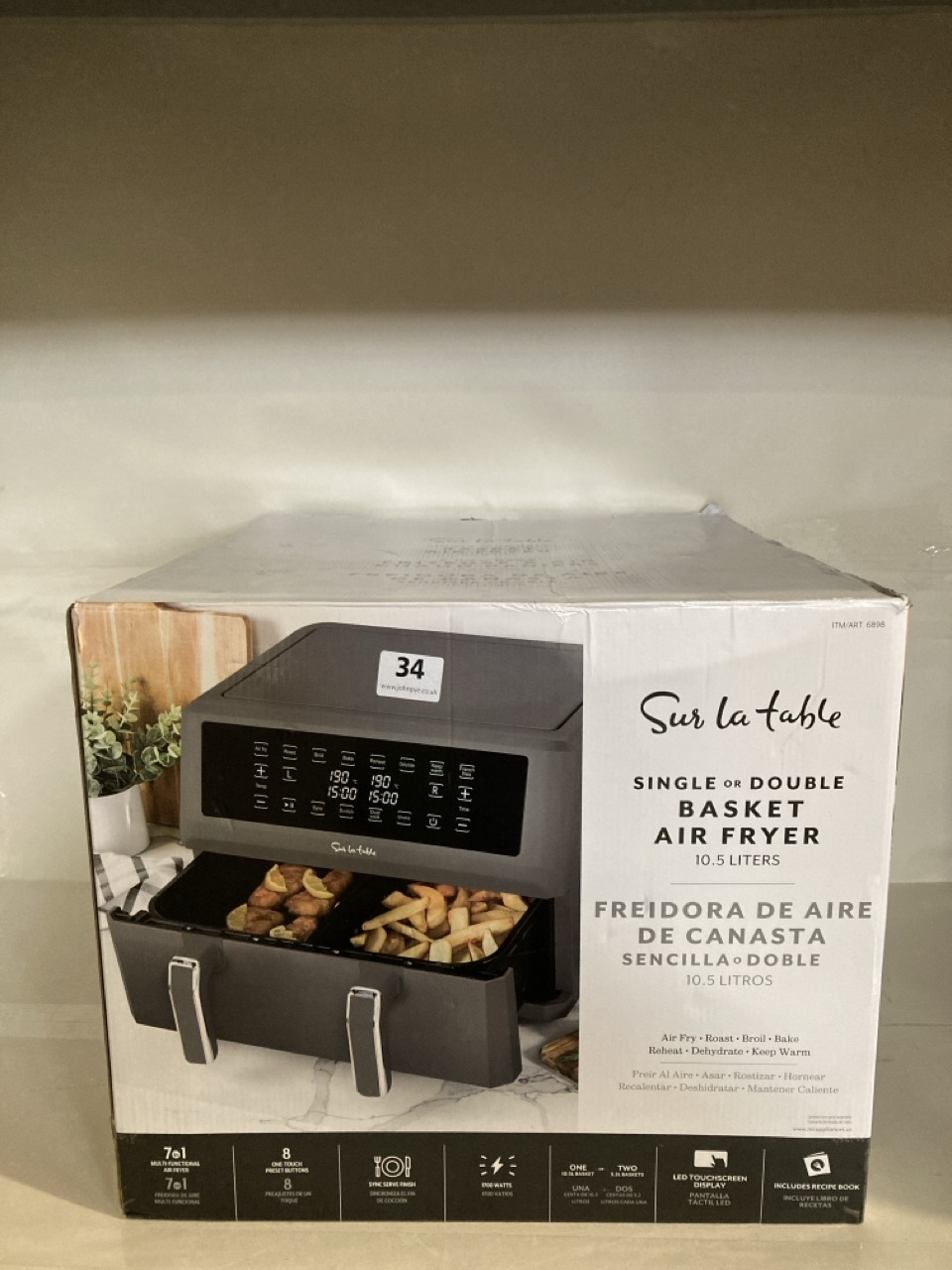 A SUR LA TABLE SINGLE OR DOUBLE BASKET AIR FRYER (6898)