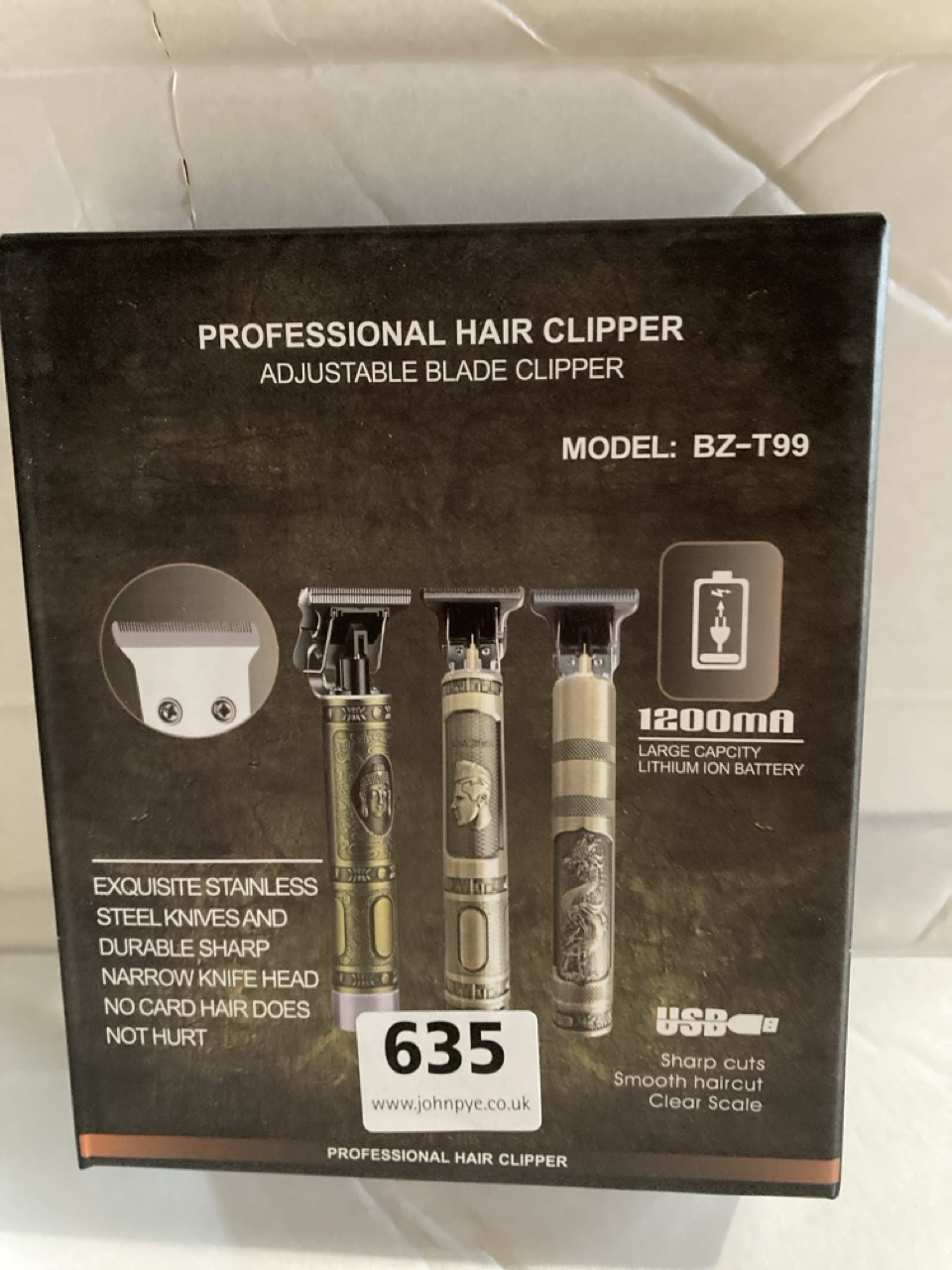 3 X TRIBAL, BZ-T99 PROFESSIONAL ADJUSTABLE HAIR CLIPPERS, STAINLESS STEEL BLADE, PRECISION STYLING. USB CHARGING.