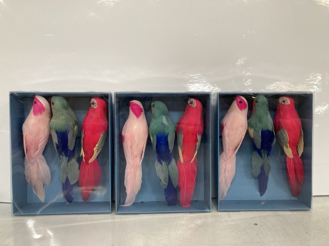 A QTY OF 3 XPACK BIRD DECORATIONS WITH CLIPS