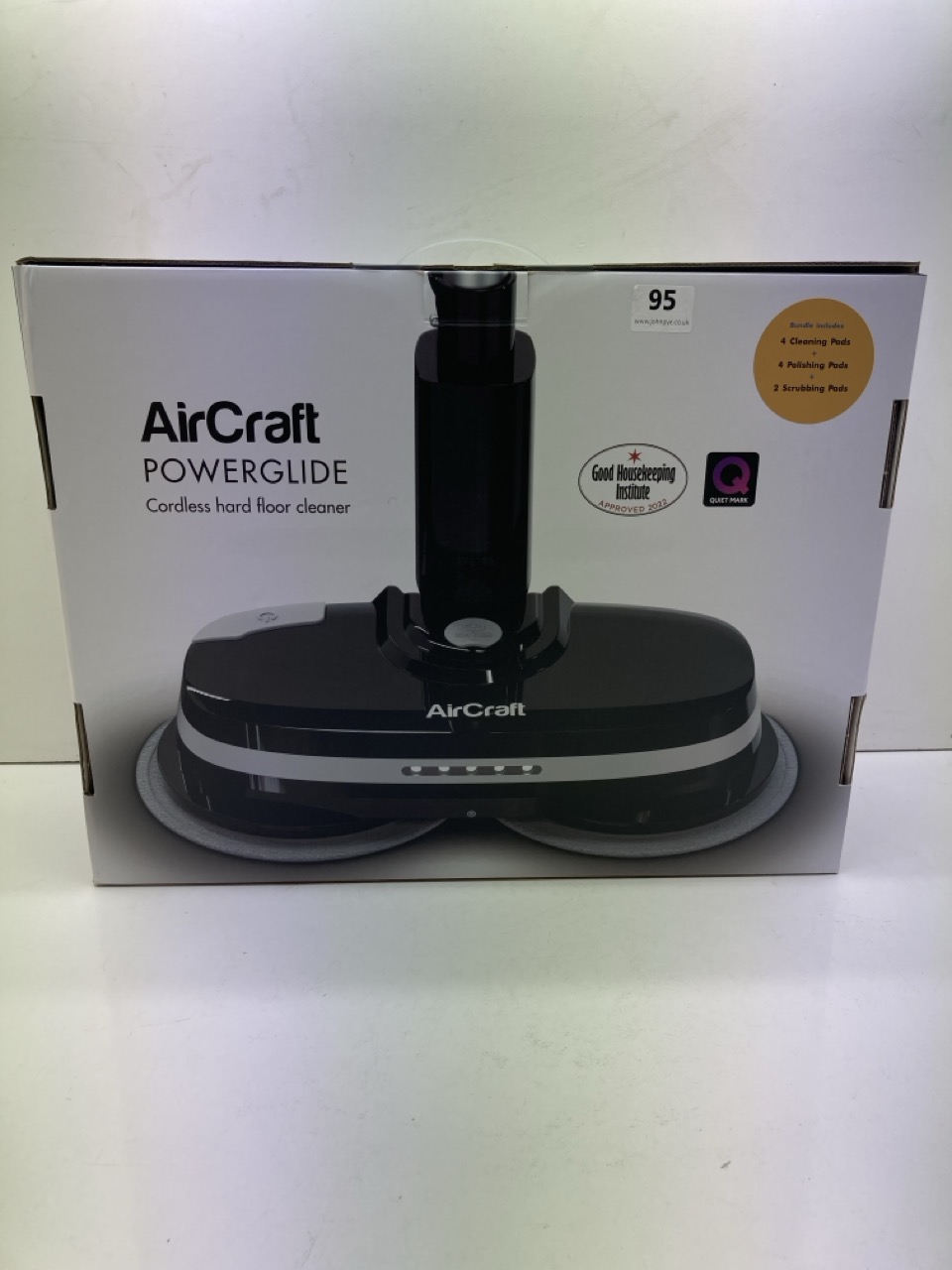 A AIRCRAFT POWERGLIDE CORDLESS HARD FLOOR CLEANER, PGLIDEBLK+2SP RRP £199.00