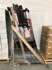 PALLET OF ASSORTED BATHROOM PARTS TO INCLUDE AQUADART ASINO 6 1100MM HINGE SHOWER DOOR IN CLEAR - MODEL NO. AQ1315-GLASS (BOX 1/2, PART ONLY) (COLLECTION OR OPTIONAL DELIVERY) (KERBSIDE PALLET DELIVE