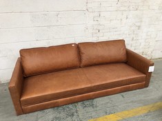 OSBORNE 3 SEATER SOFA IN VINTAGE BROWN LEATHER RRP £2999 (COLLECTION OR OPTIONAL DELIVERY)