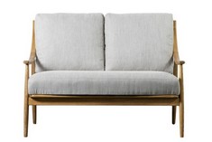 RELIANT 2 SEATER SOFA DARK IN NATURAL LINEN RRP £1375 (COLLECTION OR OPTIONAL DELIVERY)
