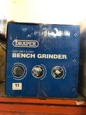 DRAPER 230V WET AND DRY BENCH GRINDER - RRP £216 (DELIVERY ONLY)