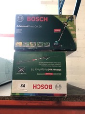 BOSCH UNIVERSALHEDGEPOLE 18 CORDLESS TELESCOPIC HEDGECUTTER TO INCLUDE BOSCH ADVANCEDGRASSCUT 36 CORDLESS STRIMMER (DELIVERY ONLY)